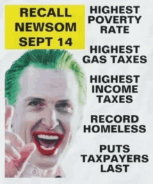 a man with green hair is on a poster that says recall newsom sept 14