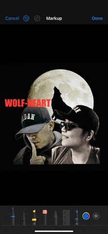 a picture of a man and a woman with the words wolf-heart on it