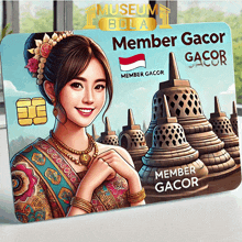 a museum bola member gacor card shows a woman in a traditional dress