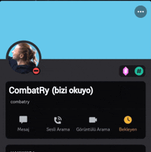 combatry ( bizi okuyo ) is the name of the person shown on the screen