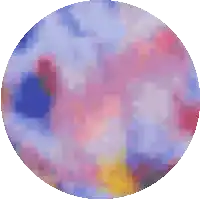 a colorful circle with a white background and a few dots