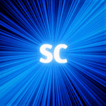 a blue background with the letters sc in white