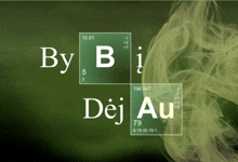 a periodic table with the letters by b and i on it