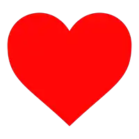 a red heart on a white background with a shadow