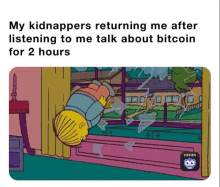 a cartoon of a kidnapper returning to me after listening to me talk about bitcoin