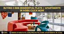 an advertisement for buying 3 bhk residential flats / apartments