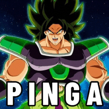 a picture of a cartoon character with the word pinga in white letters