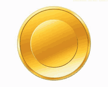 a gold coin is sitting on a white background .