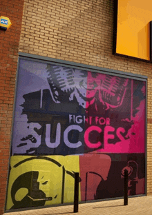 a brick building with a sign that says " fight for success "