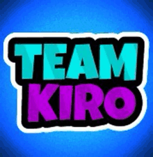 a blue and purple logo for team kiro