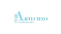 a blue logo for artechno ar condicionado