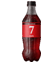 a bottle of coca cola with the number seven on it