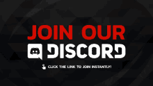 a sign that says " join our discord " on it