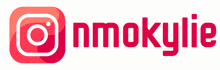 a logo for nmokylie shows a red instagram logo