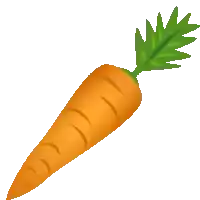 a carrot with a green stem and leaves