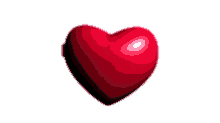 a close up of a red heart on a white background