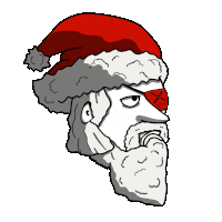 a drawing of a man with a santa hat on his head