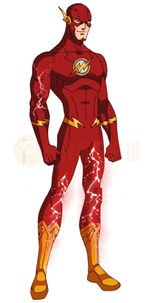 a cartoon of the flash with lightning coming out of his legs