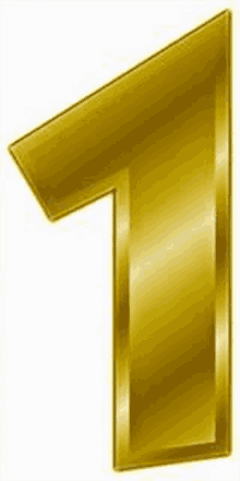 a gold number one is on a white background .