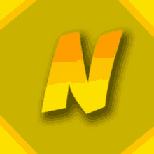 a yellow letter n is on a yellow background