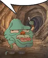 gumball from the amazing world of gumball holding a spoon in his hand