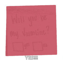 a sticky note that says " will you be my valentine " on it