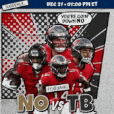 an advertisement for nov vs tb featuring four tampa bay players