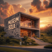 a building with a large sign that says museum bola