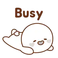 a cartoon character is laying down and the word busy is above him