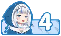 a picture of a girl with a shark hood and the number 4