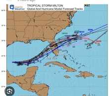 a map showing tropical storm milton tracks