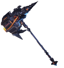 a futuristic looking axe with a sharp point