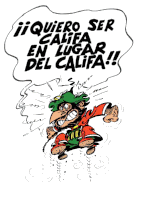 a cartoon character with a speech bubble that says quiero ser calita en lugar del calita