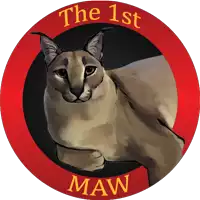 a picture of a cat with the words " the 1st maw " on it