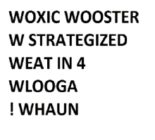 a white background with black text that says woxic wooster