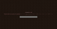 a screen shot of a minecraft game shows a connection lost message