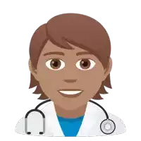 a female doctor with a stethoscope around her neck is smiling