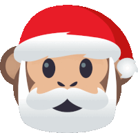 a monkey wearing a santa hat with a beard