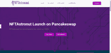 the nftastronaut website shows a purple background