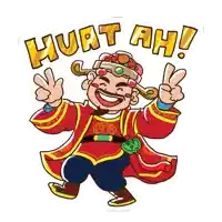 a cartoon of a man with huat ah written on the bottom