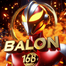 an advertisement for ballon 168 shows a superhero