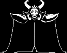 a pixel art of a monster with horns and wings