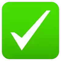 a green icon with a white check mark inside of it