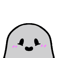 a cartoon drawing of a ghost with its eyes closed and a heart shaped nose