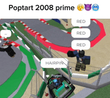 a screenshot of a video game with the words poptart 2008 prime