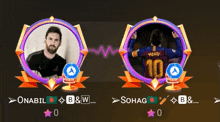 onabil and sohag are playing a game and messi is number 10