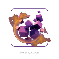 a poster for tempo studio ok100plus with purple cubes floating in the air