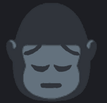 a drawing of a gorilla with a sad face