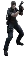 a video game character is holding a gun in his left hand