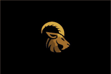 a goat with a large horn on a black background